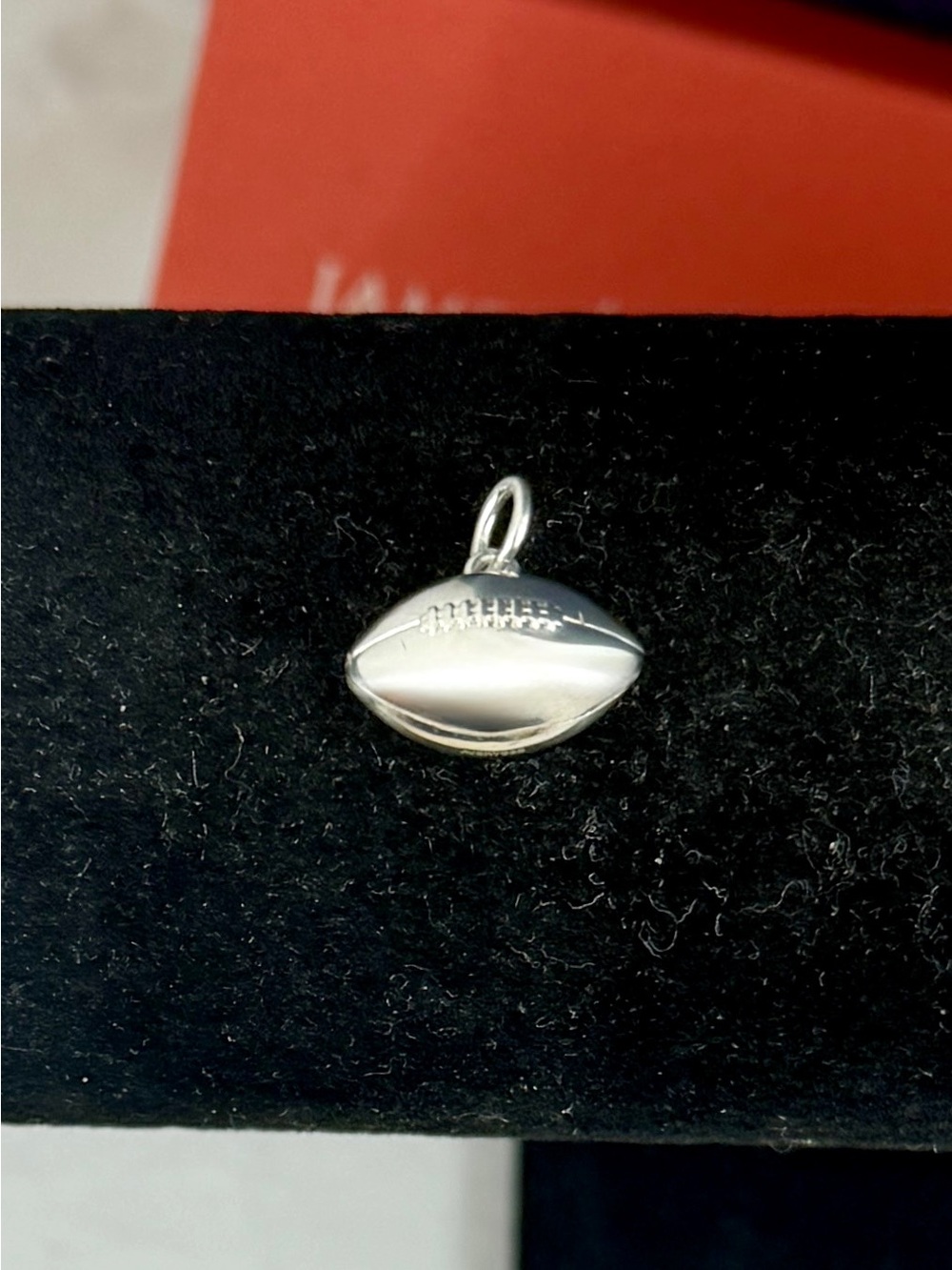 JAMES AVERY Sterling Silver 3-D Laced Football Charm; Un-Cut; RETIRED